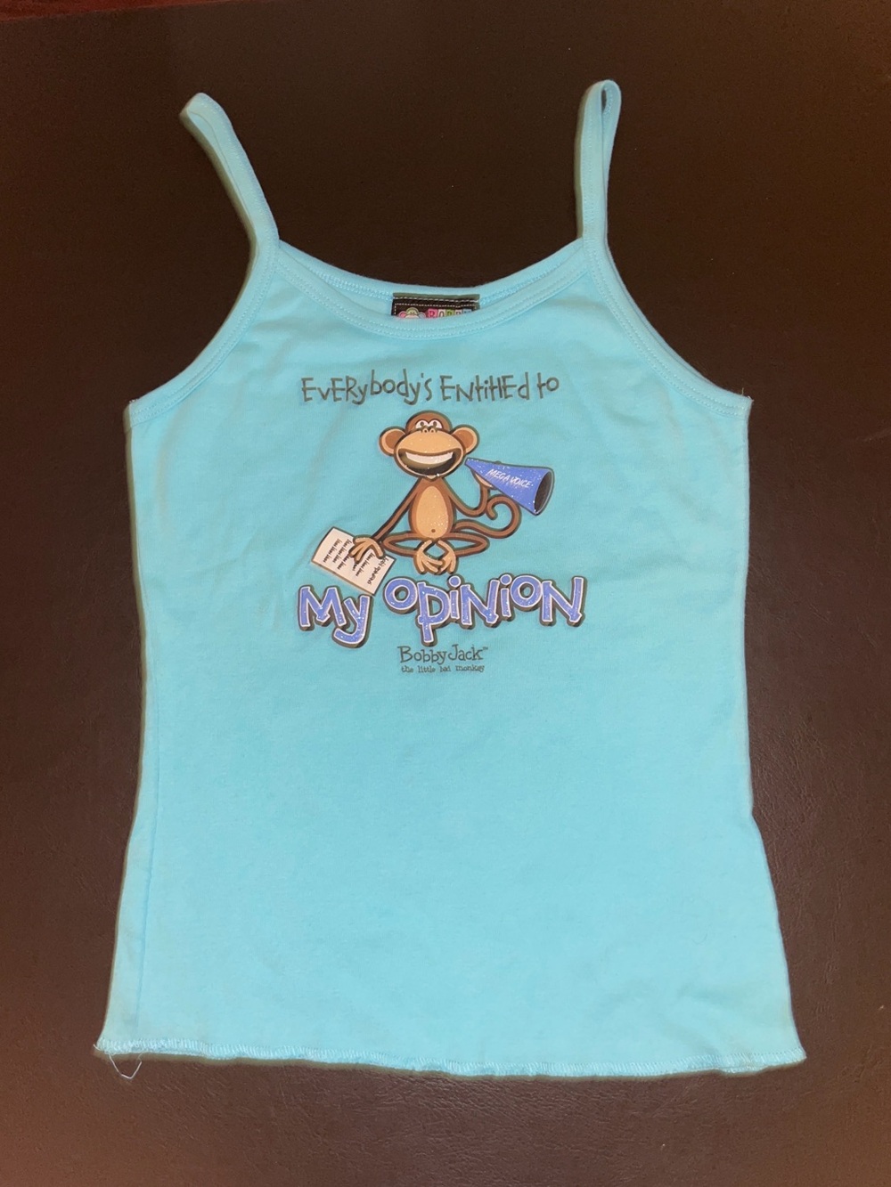 Bobby Jack Everybody’s Entitled to My Opinion Tank Top Girls Large 11-13yo NWOT